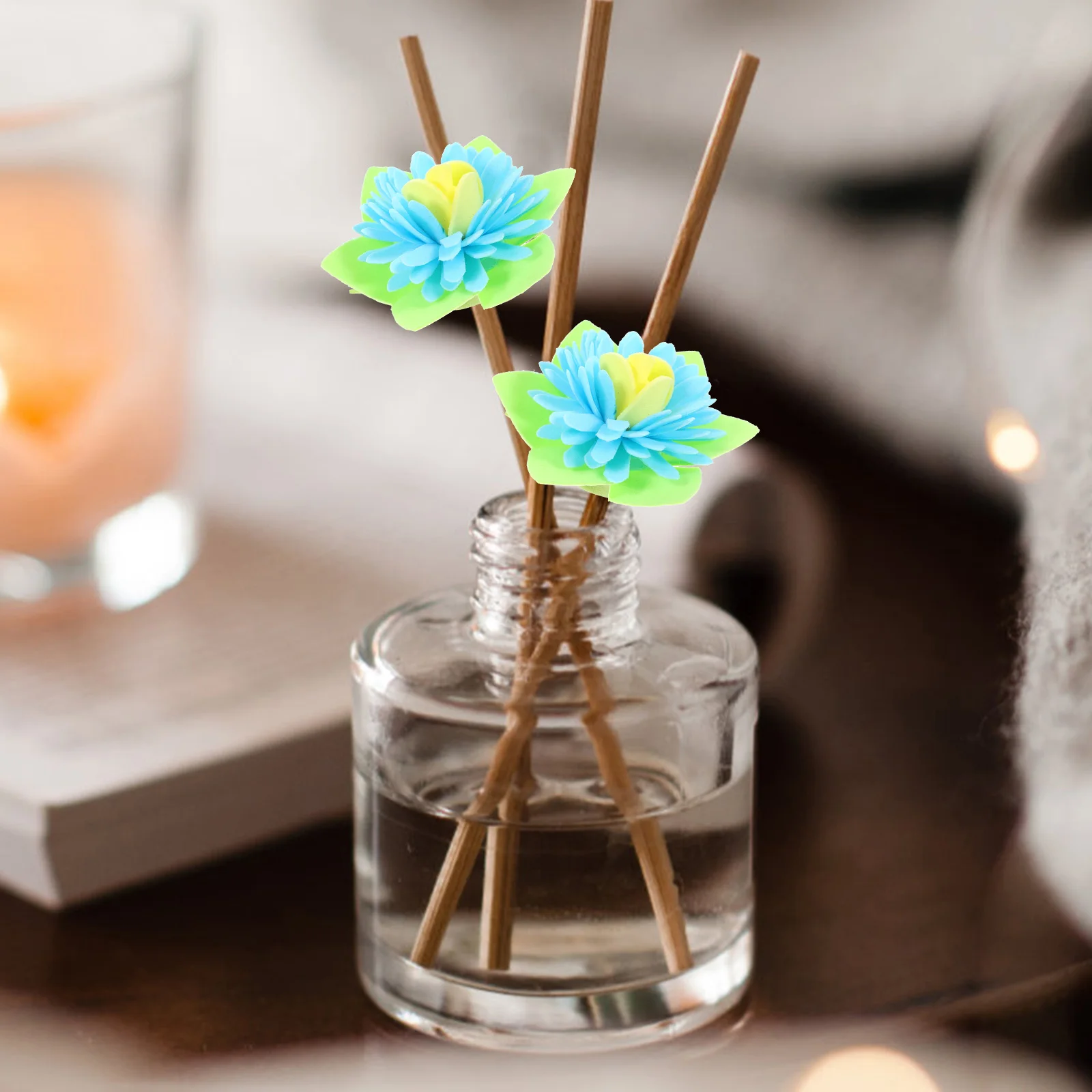 

50 Pcs Aromatherapy Flowers Diffuser Essential Oil PE Foam Blue Air Freshener Desk Kitchen Bedroom Office Plant