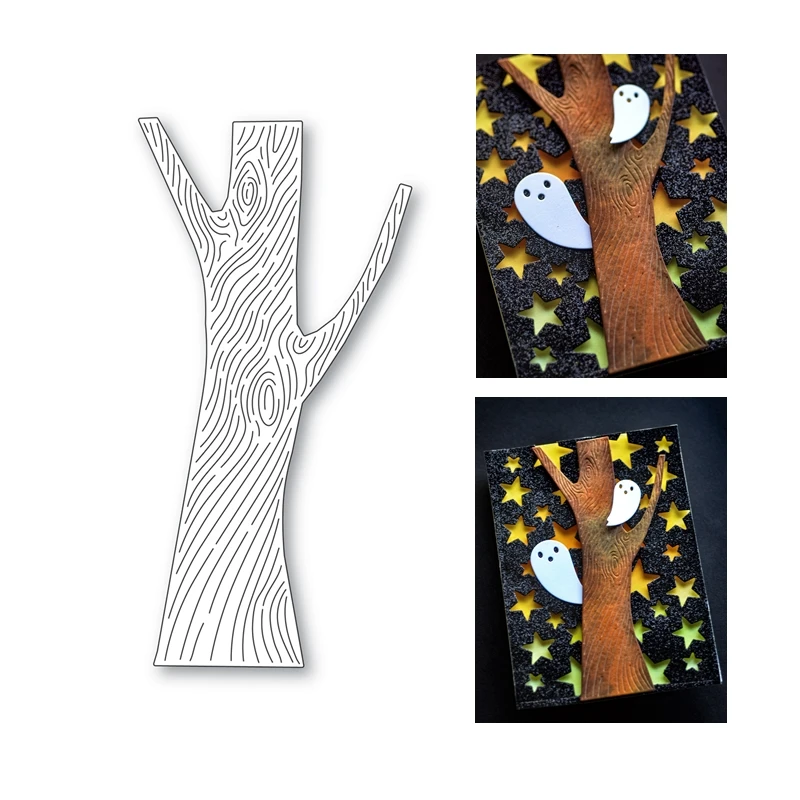 

Fall Woodgrain Tree Trunk Cutting Dies for Scrapbooking Paper Making Background Frame Card Craft Supplies