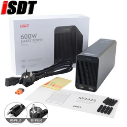 ISDT SP2417 400W/SP2425 600W/SP2433 800W caricabatteria RC ad alta potenza/interruttore controllo intelligente con ricarica USB a LED per modelli RC