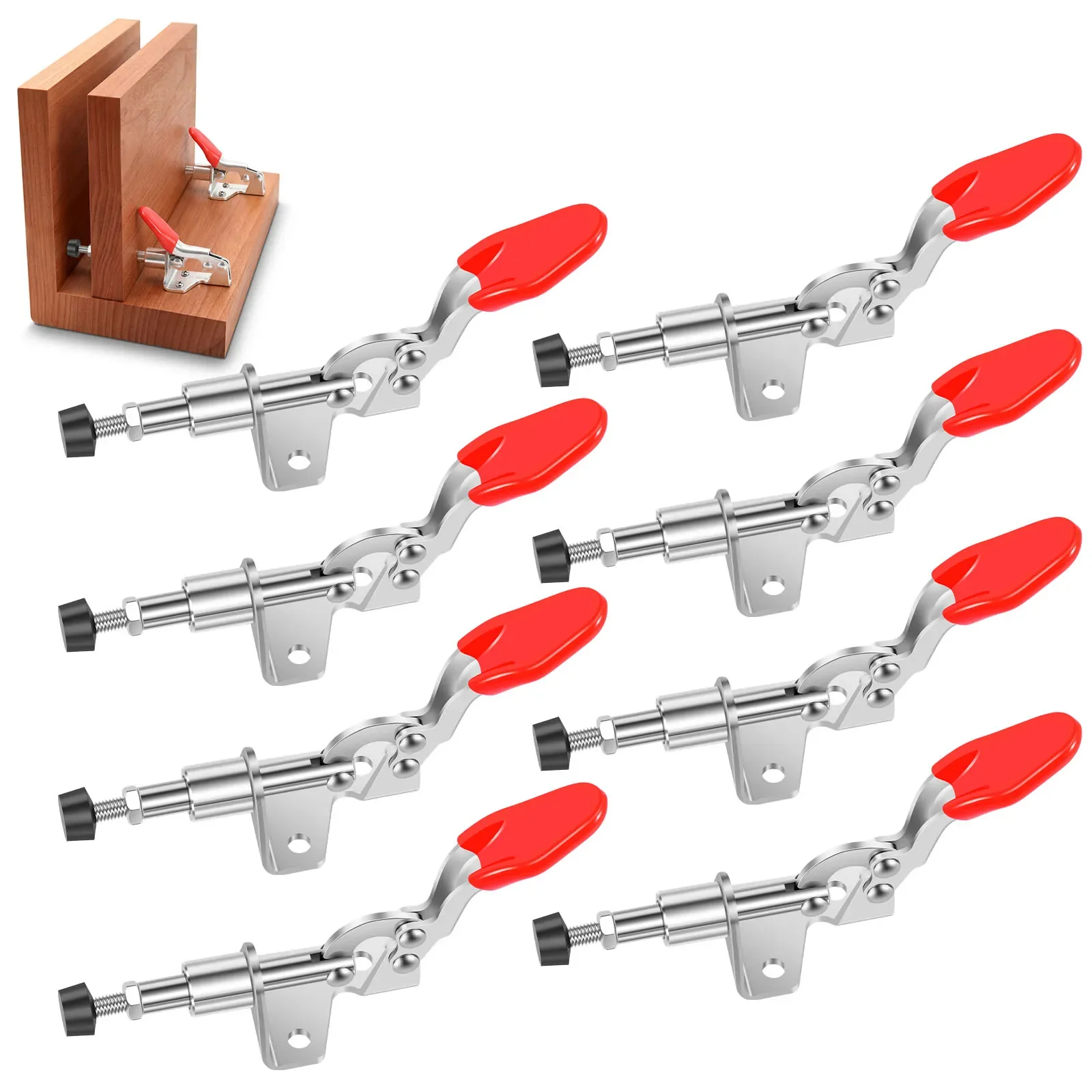 8pcs Toggle Clamp Push Pull 100 Lb Holding Force Quick Release Workholding GH 301 AM Woodworking Welding Jig Fixture