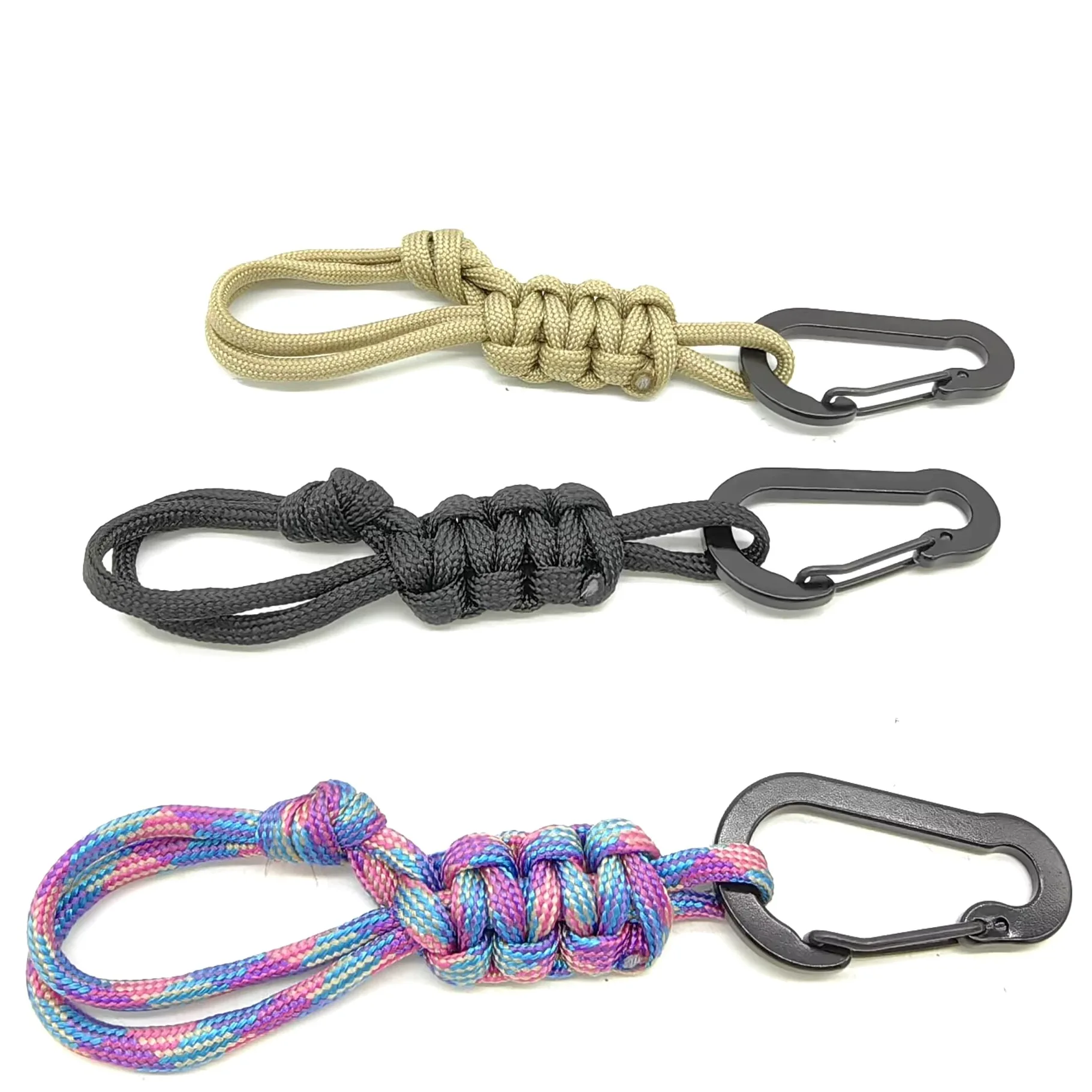 1PC Random Color Kettle Buckle Outdoor Water Bottle Buckle Multifunctional Paracord Keychain Lanyard Braided Anti-Lost Strap