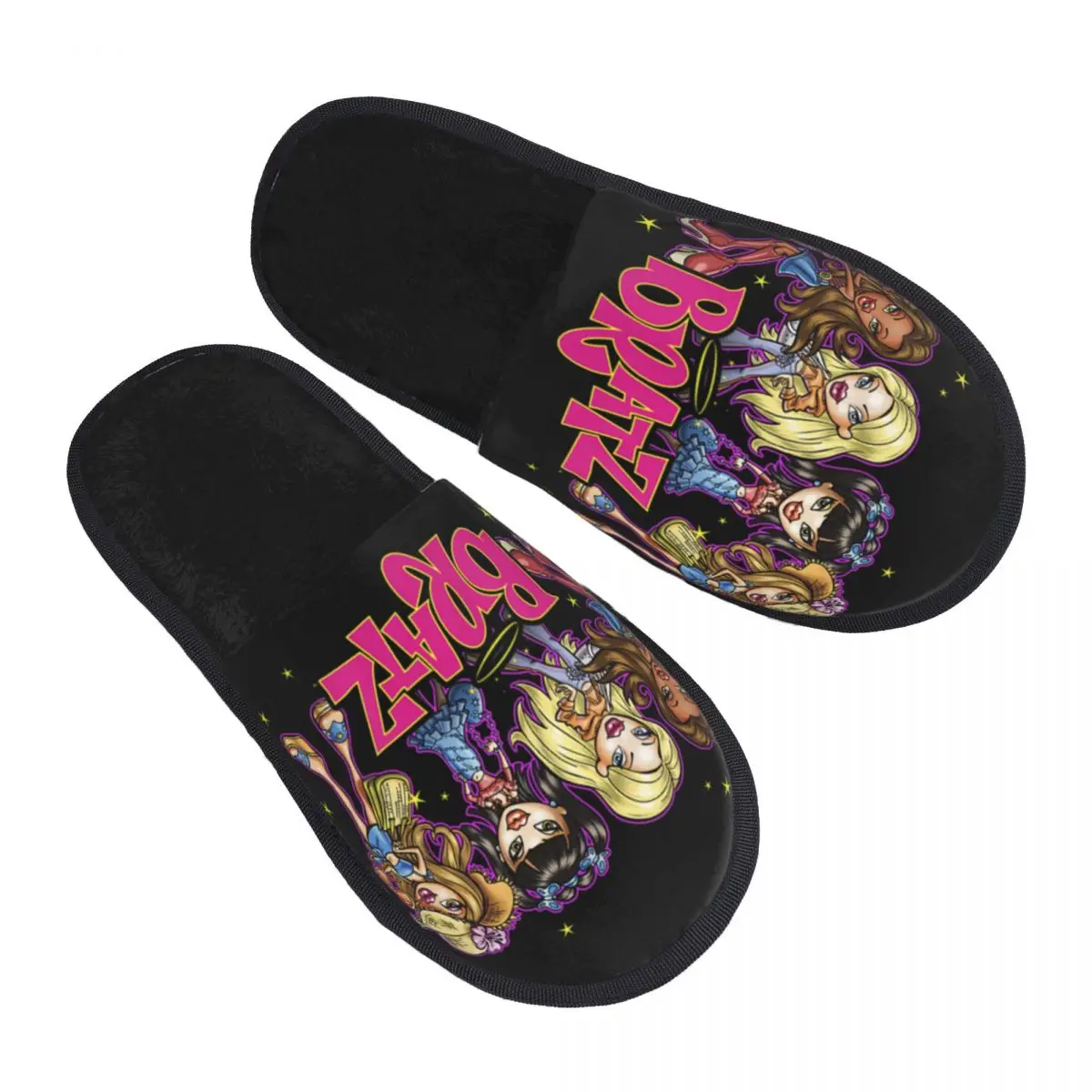 

Bratz Rock Angelz Cartoon Anime Movie Cozy Scuff With Memory Foam Slippers Women Spa House Shoes