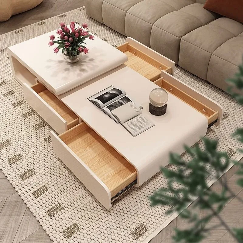 Organizer Square Coffee Table Multifunction Floor Nordic Display Coffee Table Rectangular Storage Meuble De Salon Furnitures