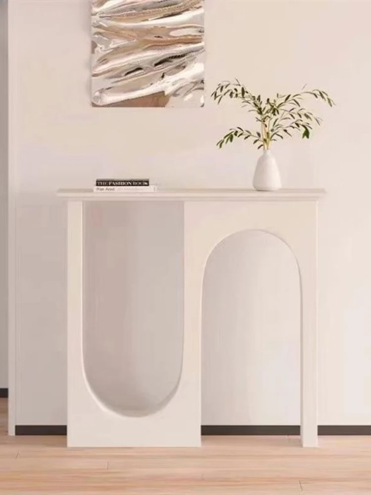 Hall Console High-End White Ultra-Narrow against the Wall Entrance Cabinet