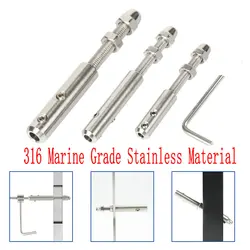 5PCS 316 Marine Grade Stainless Steel Wire Rope Thread Swage Terminal End Cross Clip Clamp for Boat Yacht Cable