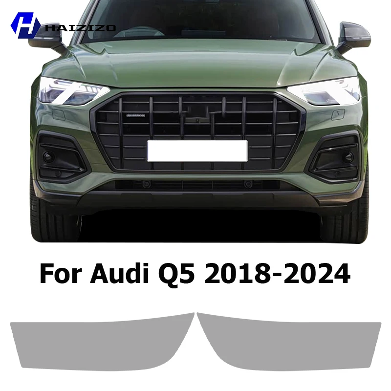 

Для Audi Q5 2018-2024: Защитная пленка для фар из ТПУ, дымчато-черная, антицарапийная, виниловая, комплект для индивидуальной защиты автомобильных фар (PPF)