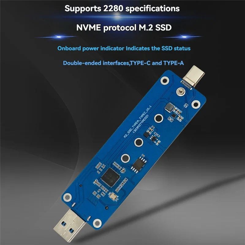 ABTS-M2 SSD Adapter Nvme Enclosure M.2 To USB3.2 Case For NVME PCIE M Key SSD NVME To USB3.0/TYPE-C Converter