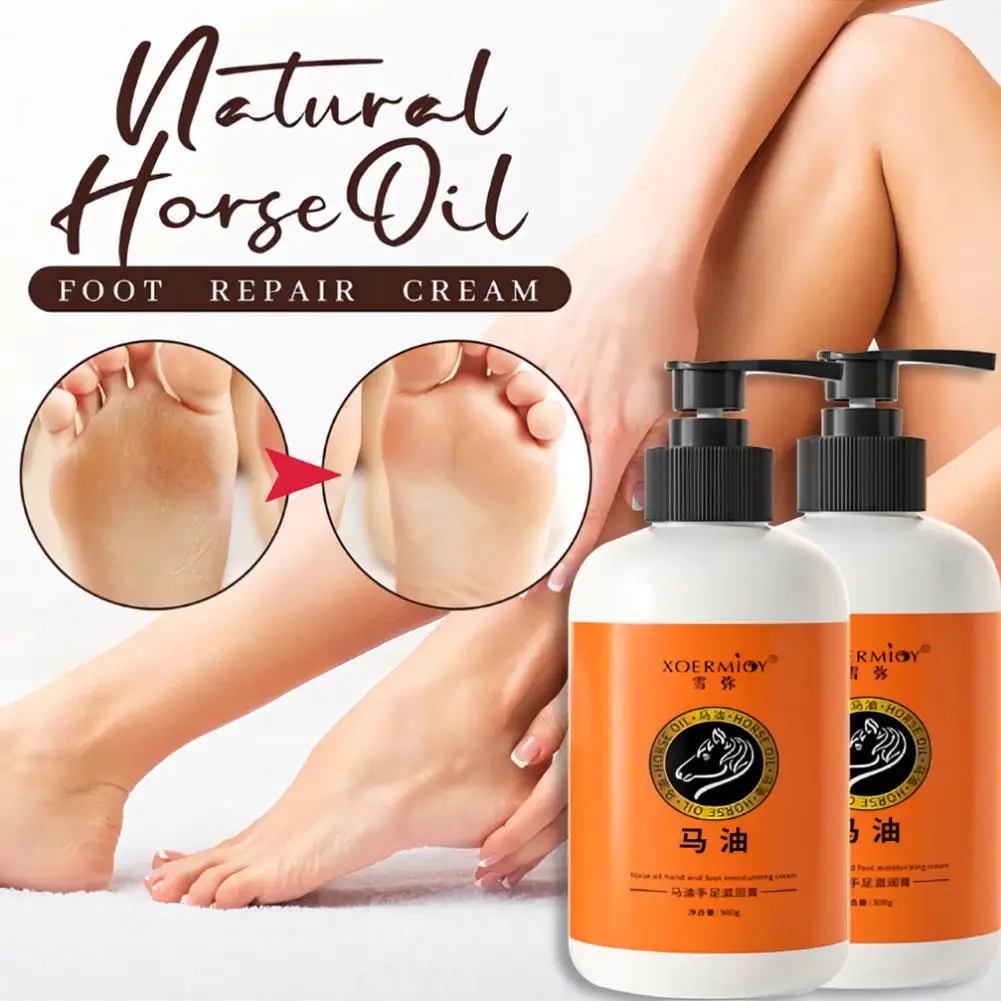 

Horse Oil Hand And Foot Cream Anti Dry Crack Repair Hand Nourishing 300g Heel Exfoliating Feet Cream Moisturizing Care Balm