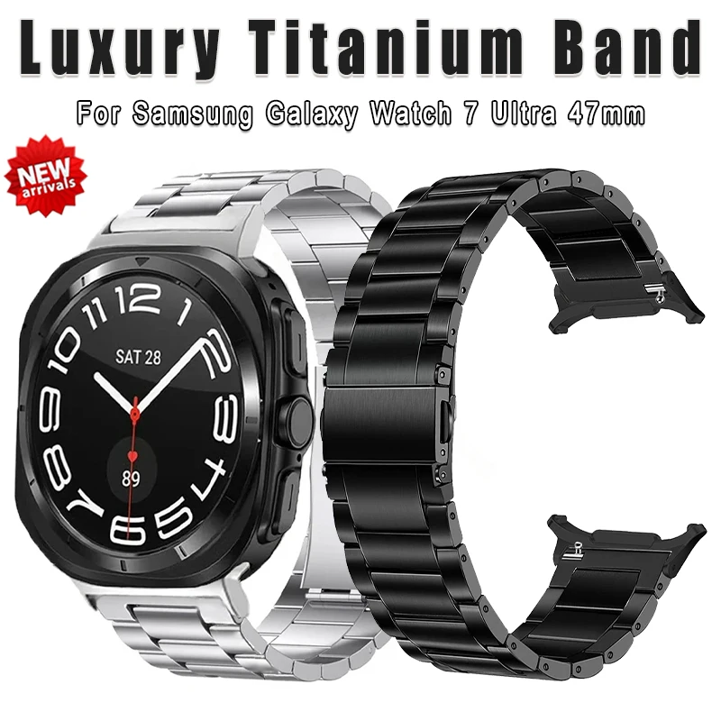 

Quick Fit Titanium Band for Samsung Galaxy Watch 7 Ultra 47mm Luxury Metal Strap for Galaxy Watch 7 Ultra 47mm Bracelet Correa