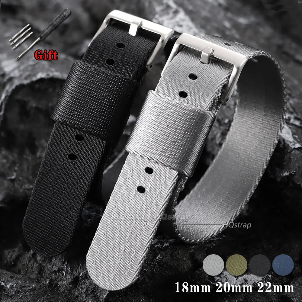 One Piece Nylon Watch Strap 18mm 20mm 22mm Bracelet for Seiko for Rolex Universal Watchband Women Men Wrist Band Accessories