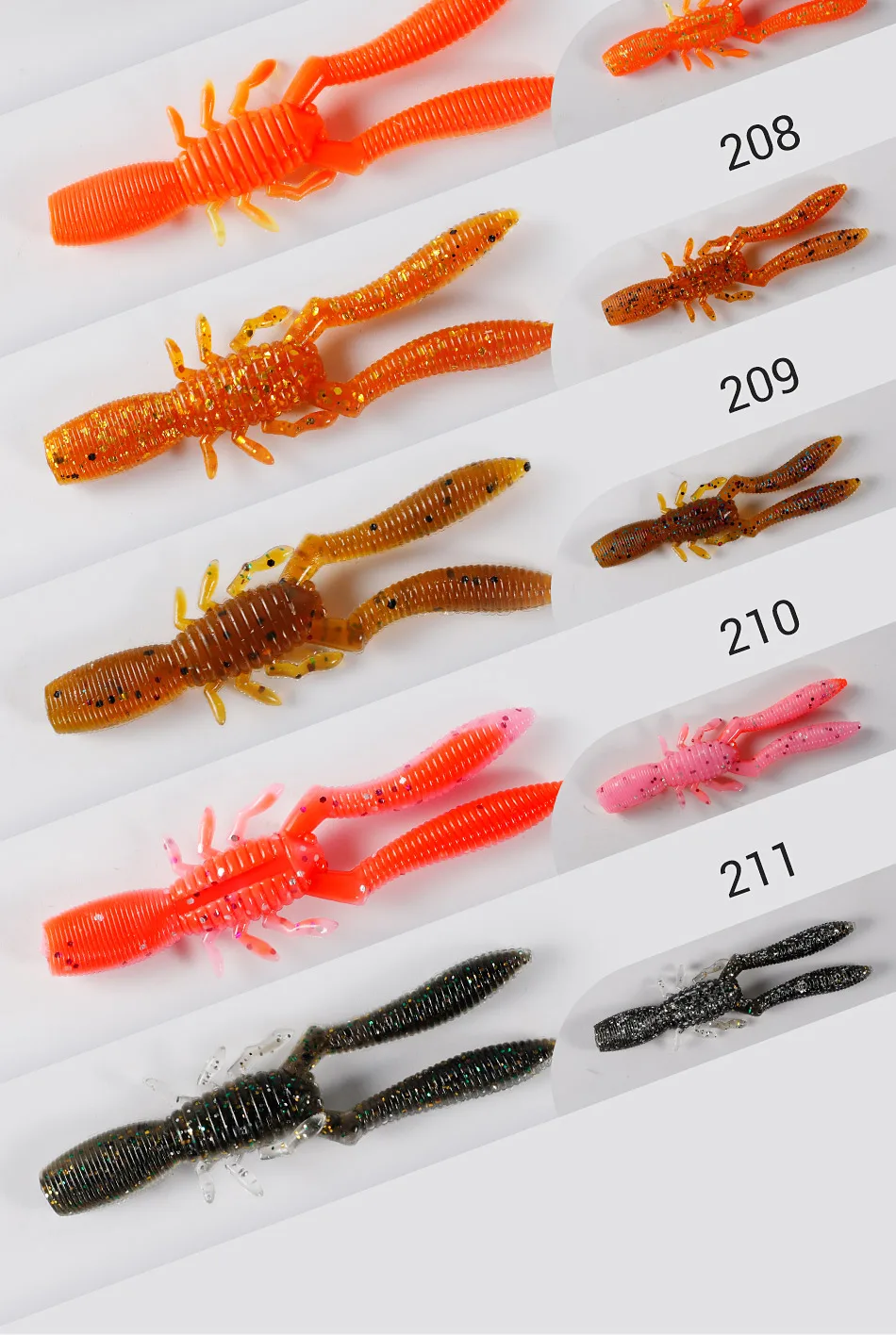 NOEBY-Flasche Garnelen Silikon-Weichköder, künstlicher Wurm-Schwimmköder, Süßwasser-Angelköder, Barsch, Hecht, Forelle, 7,5 cm, 3,4 g – Detail 6