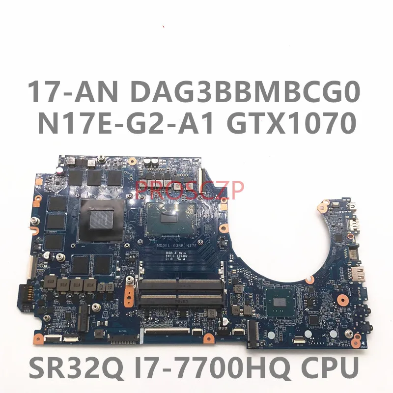 929515-001 929515-601 DAG3BBMBCG0 With i7-7700HQ CPU GTX1070 8G-GPU For HP Omen 17 17-AN 17T-AN Laptop Motherboard 100%Tested OK