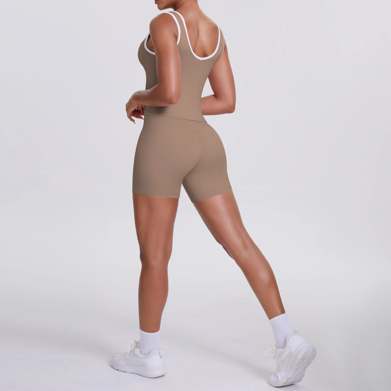 مجموعة بدلة يوجا متقاطعة ضيقة وجيدة التهوية ذات وجهين للسيدات جديدة، مجموعة مكونة من قطعتين للياقة البدنية والجري #5