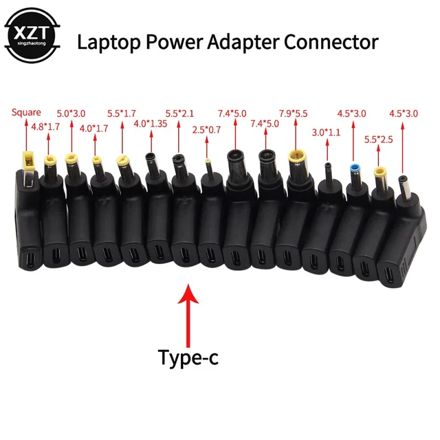 Złącze zasilacza do laptopa wtyczka Dc USB typu C żeński na uniwersalny męski konwerter Jack do Hp Dell Asus Acer Lenovo Notebook
