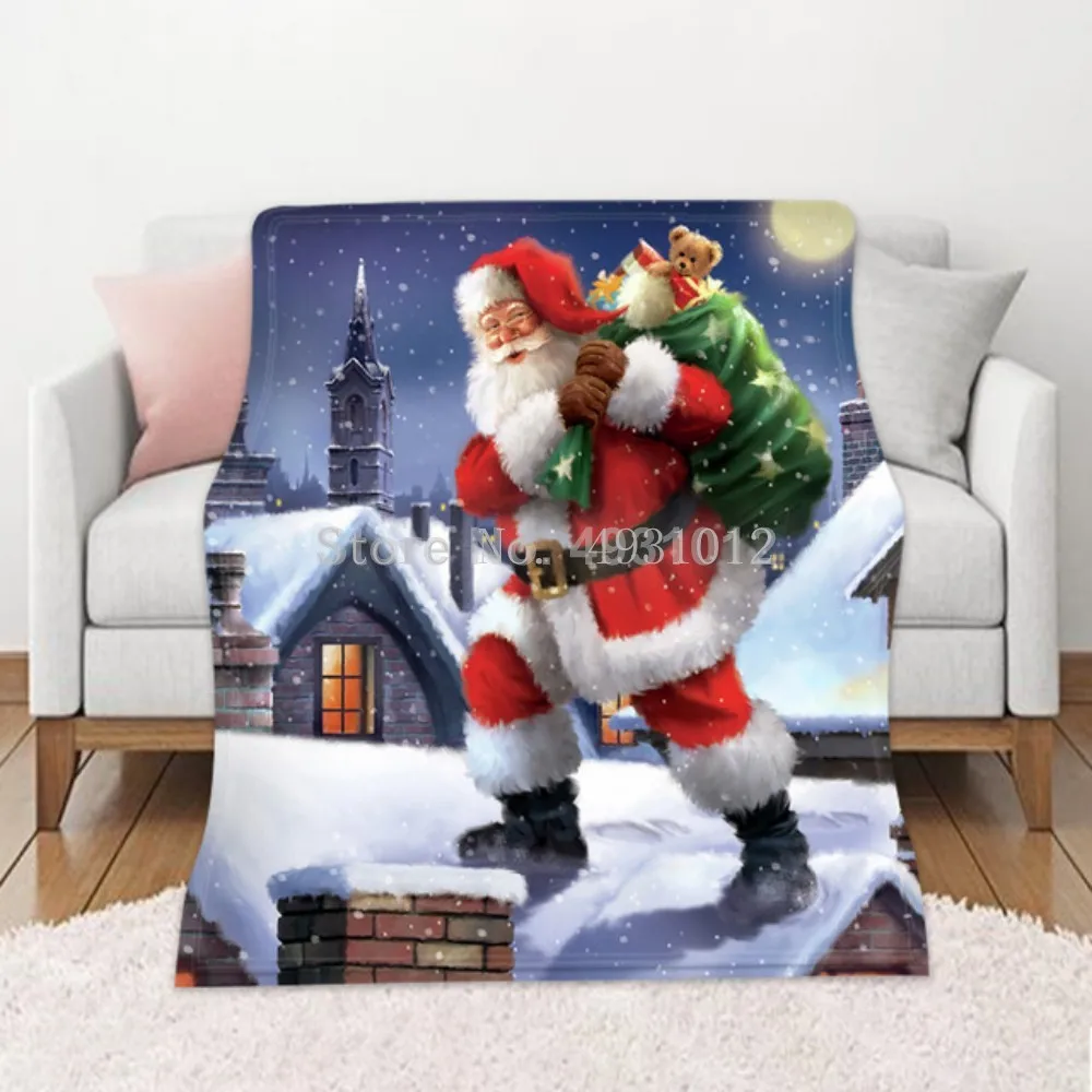 Bed Cover Blanket Sleep Keep Warm Merry Christmas Decorative Sofa Living Room Rest Watch Movie Cover On The Body Kids Blankets