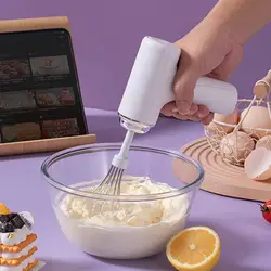 Electric Egg Beater Smooth Mixture Maker Portable Cordless Electric Hand Mixers with Interchangeable for Whisking for Easy