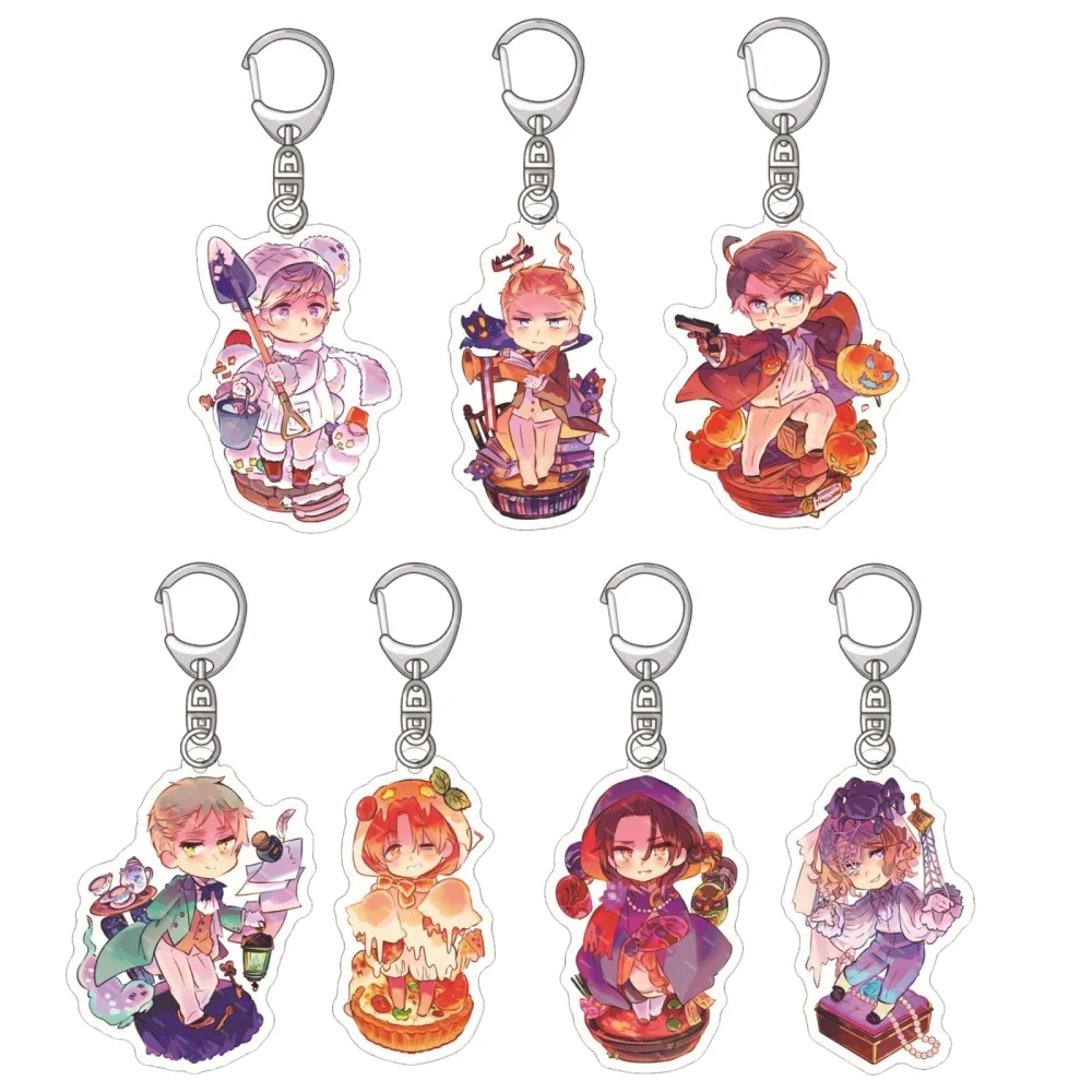 Loen Anime Peripheral Store Hetalia Axis Powers HD Figure Acrylic Keychain Kirkland APH Pendant Decor Fans Charm Gifts About 6cm