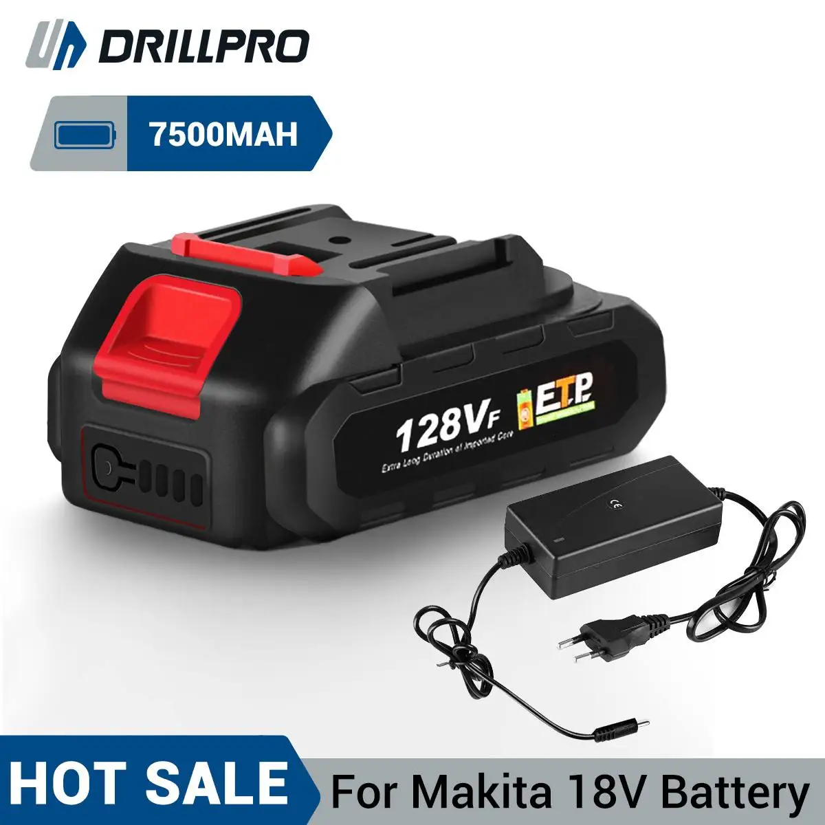 

Drillpro 7500mah 128VF Battery Rechargeable Lithium Ion Battery Li-ion Battery For Electric wrench Chainsaw Power Tool