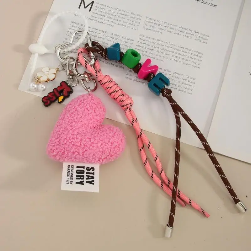 

Contemporary Heart Pendant Bag Ornament Strong Polyester Fabric Stylish Unisex Purse Bag Accessory Fashion Holder 547A