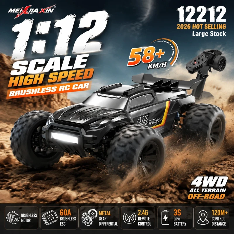 New Hot Mjx 12212 Series Remote Control Car 1:12 Brushless Motor High-Speed Car Full Proportion Remote Control Off-Road Car