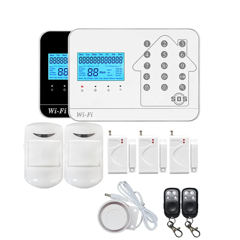 Intelligent 2G 3G 4G wireless alarm GSM system 2.4G wifi home security alarm system support