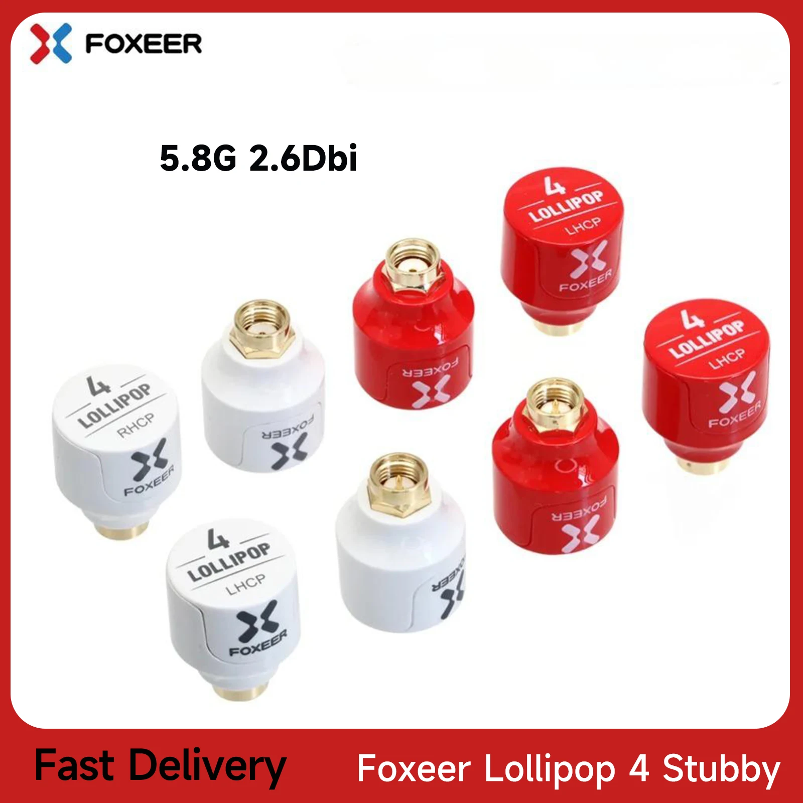 

2 шт./1 пара Foxeer 5.8G 2.6Dbi Lollipop 4 Stubby Omni FPV антенна LHCP RHCP SMA RP-SMA для RC FPV гоночного дрона дальнего действия