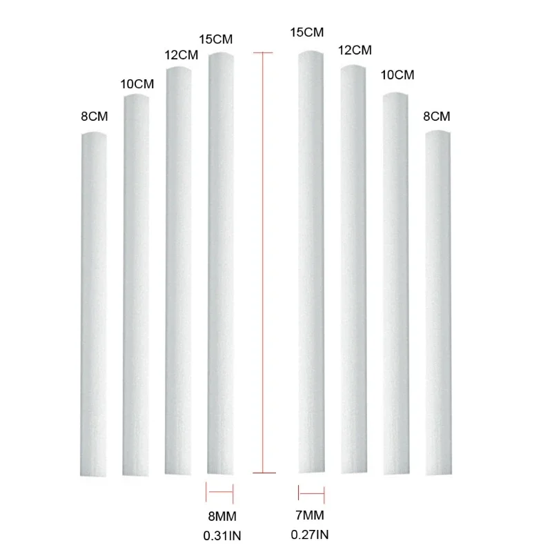 면 면봉 코어 가습기 필터, USB 에어 초음파 가습기, 아로마 디퓨저 교체, 면 스폰지 스틱, 6mm, 7mm, 8mm, 10 개