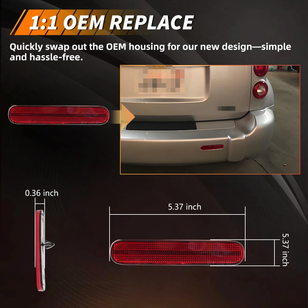 2 قطعة عاكسات المصد الخلفي الذيل ضوء الضوء الخلفي يغطي ل 2006 2007 2008 2009 2010 2011 شيفروليه HHR لا لمبة/المقبس