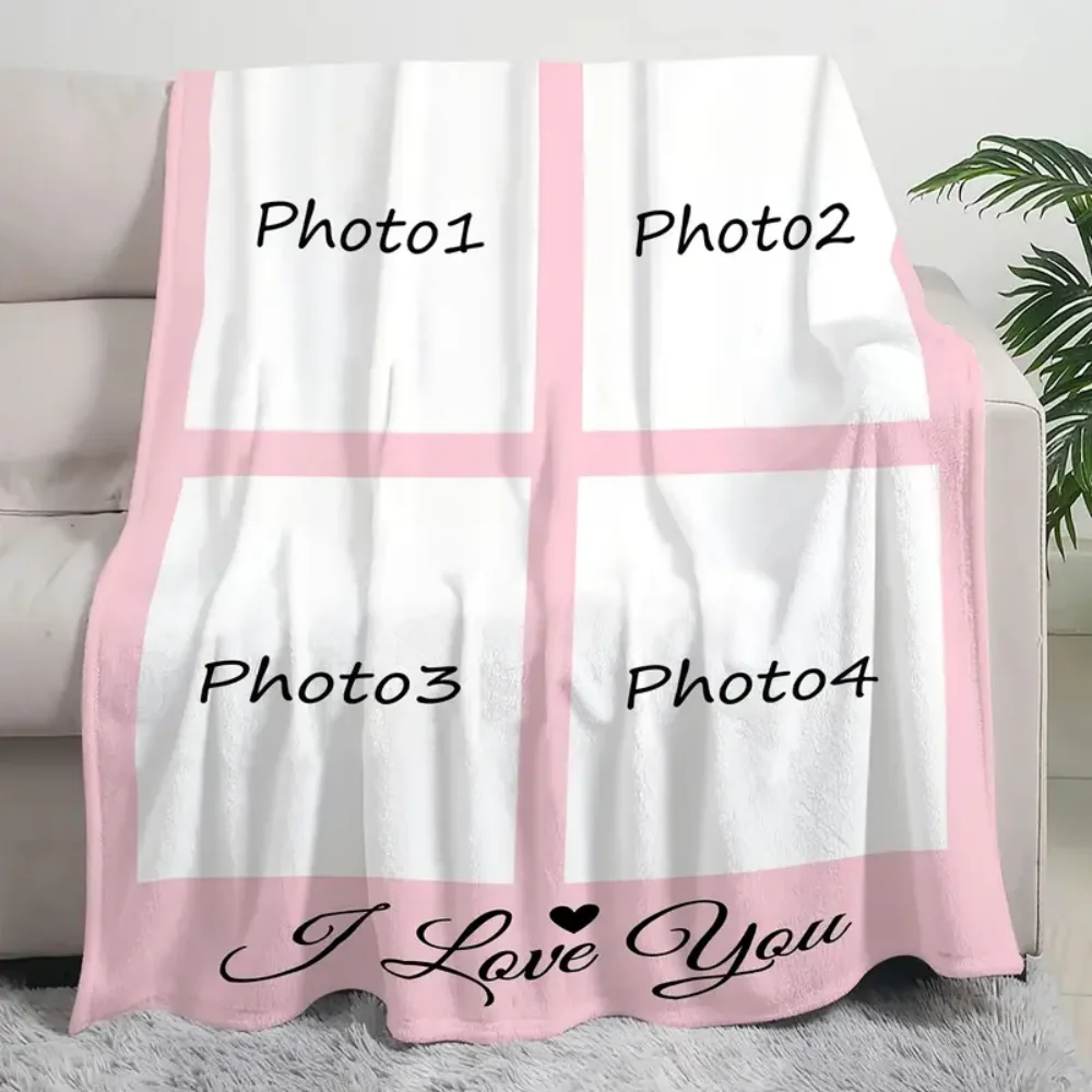 بطانية فلانيل مخصصة للصور - طباعة صورة شخصية، ناعمة ومريحة لجميع المواسم، هدية مثالية للعائلة والأصدقاء
