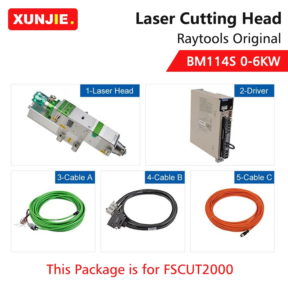 Cabeça de corte do laser da fibra de focalização do automóvel de raytools bm114s 0-6kw para o plc do corte do metal da fibra/siemens/beckhoff/sistema de controlo de fscut