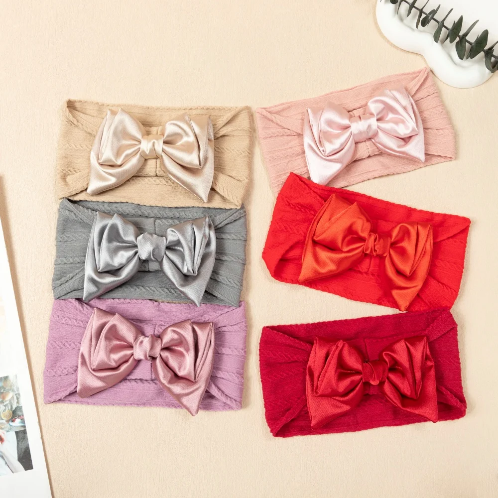 جديد الحلو الطفل القوس عقال النايلون رباط شعر لطفلة لينة مريحة الاطفال عمامة الأطفال إكسسوارات الشعر أغطية الرأس الطفل #1