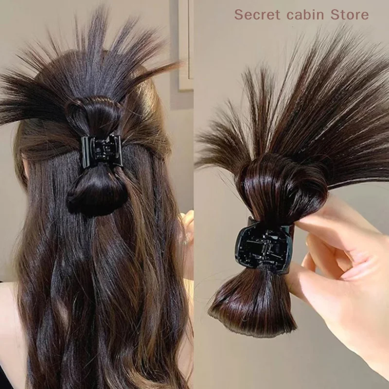 1 Pc wig half tied hair claw, shuttlecock head wig gripper  lazy person meatball head high ponytail hair accessory, styling tool