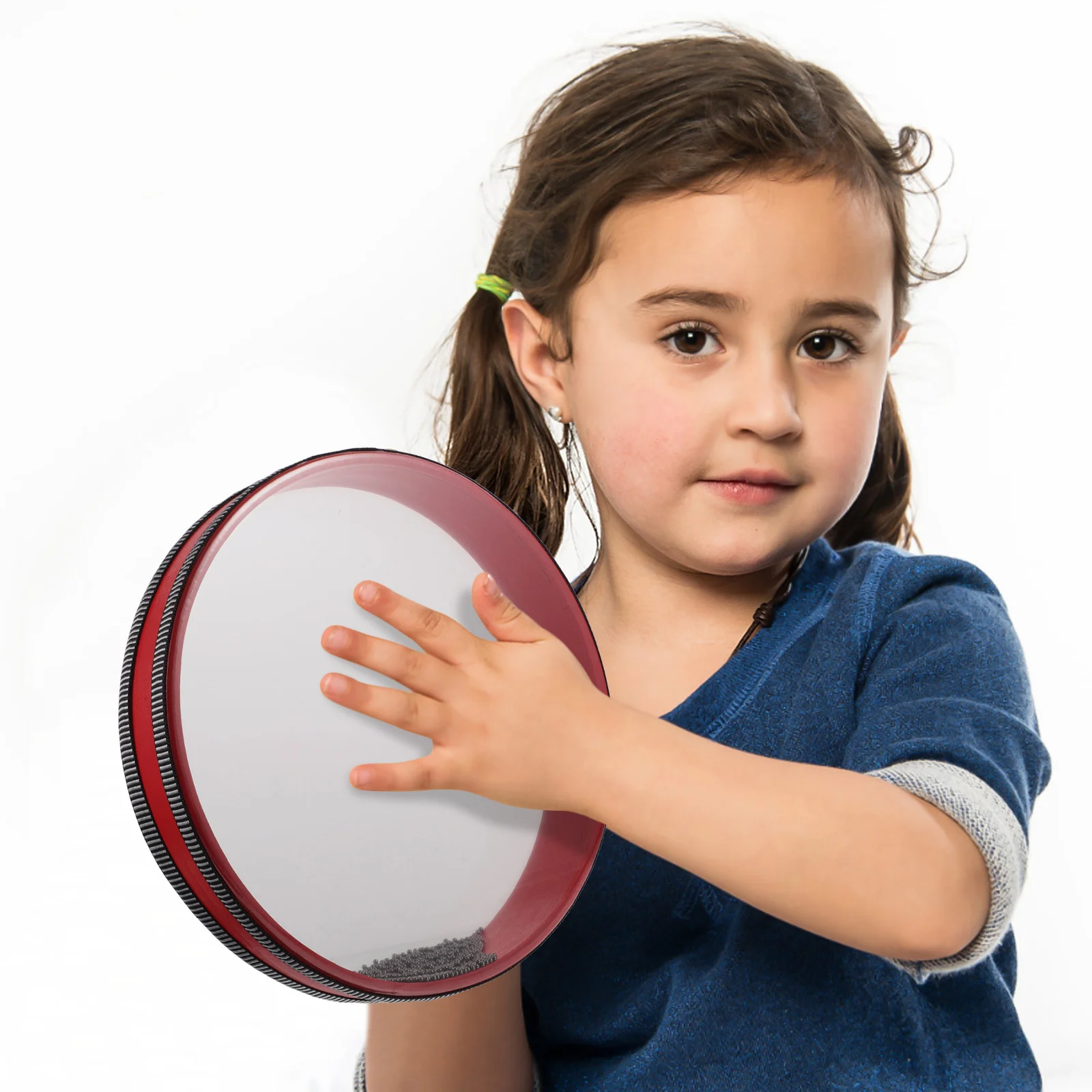 

Orff Ocean Wave Drum For Kids Early Education Music Instrument With Beads Hand Percussion Prop Durable Wooden Surface