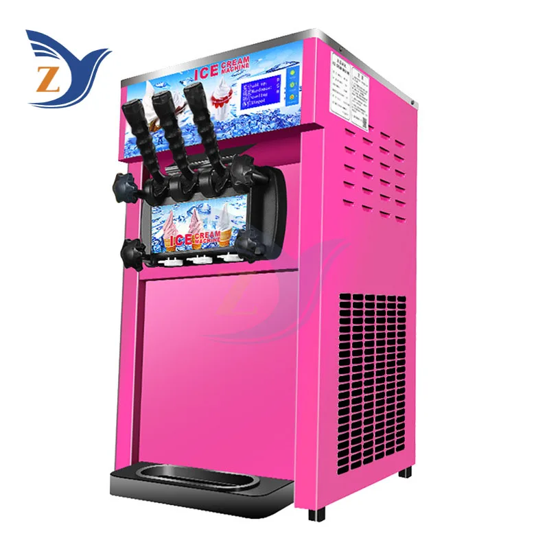 Ice Cream Making Machine ZY-168 Stainless Steel 1200W Table Type Small Automatic Commercial Double Storage Cylinder Equipment