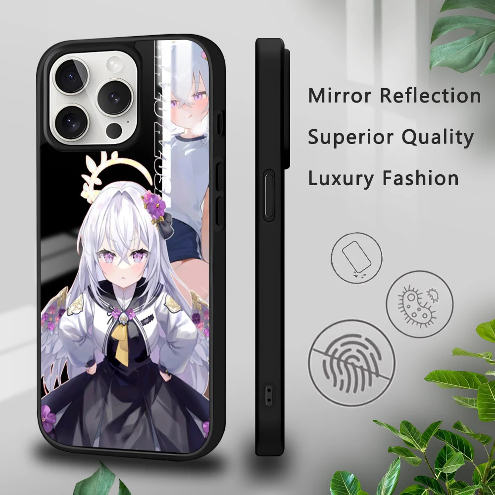 H-Hololive S-Shirakami F-Fubuki Phone Case For iPhone 16 15 14 13 12 11 Pro Xs Max Mini Plus Celulares Hard Funda