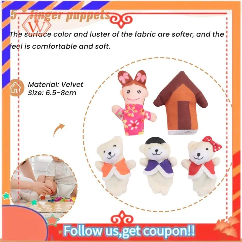 

Durable Lot Of 25 Pcs Finger Puppets Fairytale Fairy Tale Goldilocks And Three Bears