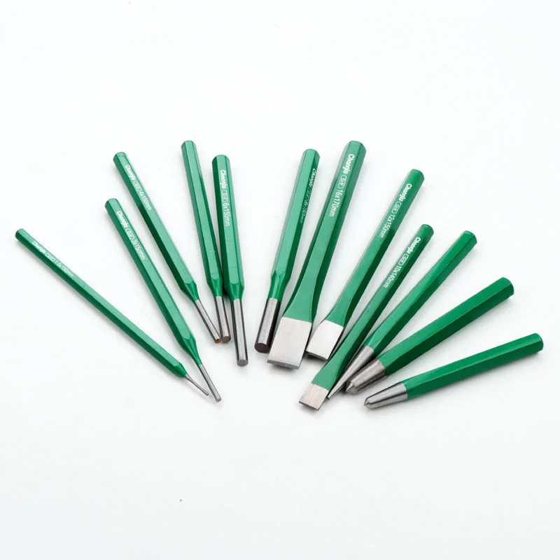 12Pcs Chisels & Punching Pins Set, CR-V60 Drop Forged Steel, Professional Metal Punch & Chisel Kit with Storage Case for Metal W