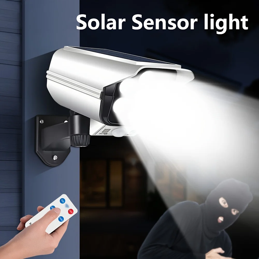 77LED Solarleuchte, Simulierte Sicherheitskamera, Bewegungssensor, Außen-Nachtlicht, IP65 Wasserdichte Lampe, 3 Modi für Haus und Garten – Detail 10