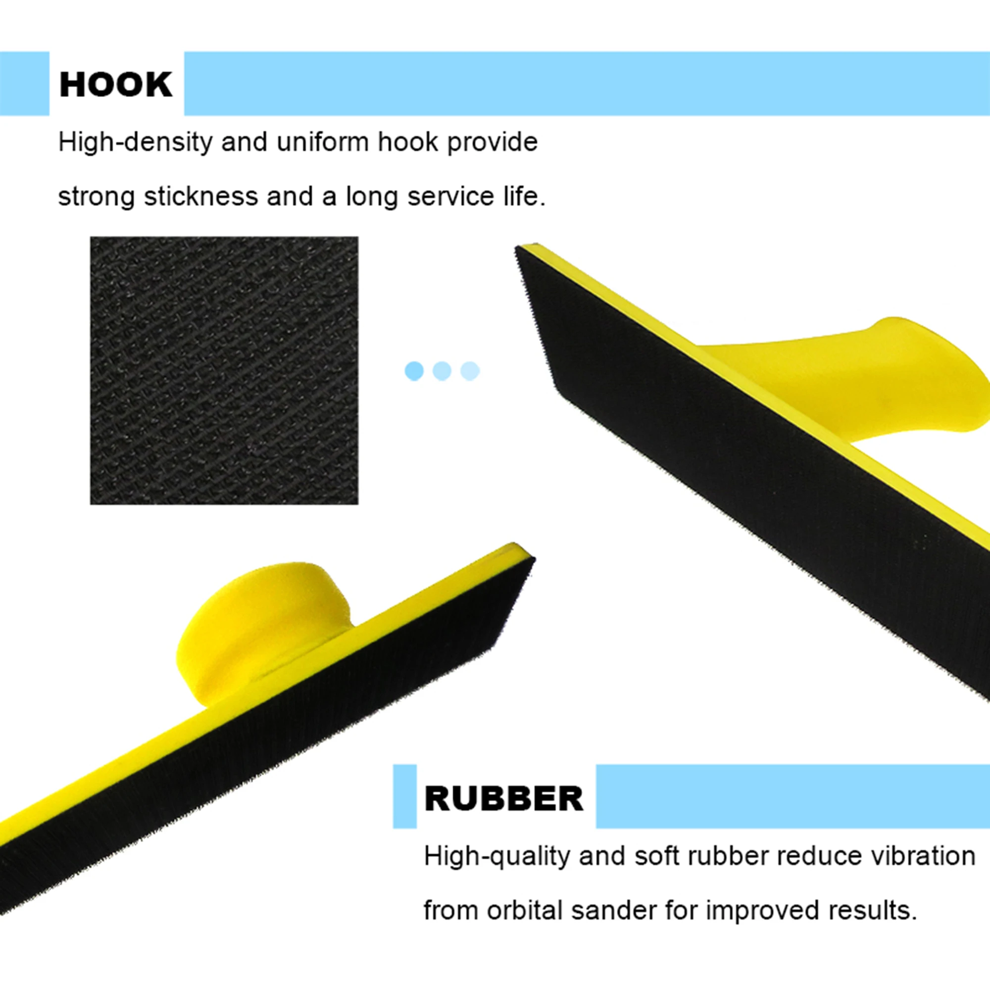 70X390Mm Hook และ Loop Sanding Block EVA โฟมขัดสำหรับพื้นผิวโค้ง Auto ไม้ mental