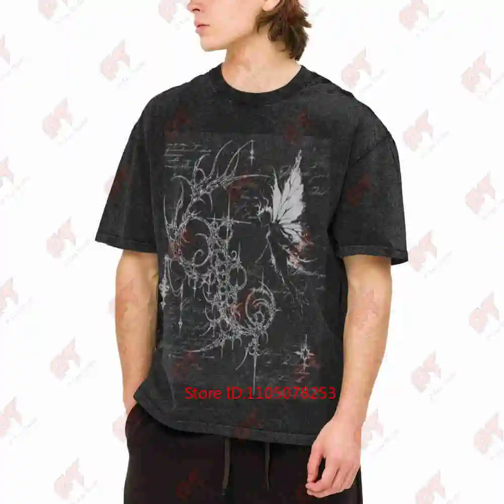 Vintage Y2K Grunge Fairy Alt Goth Sigilism Vintage Washed Tee Pure Cotton T-Shirt