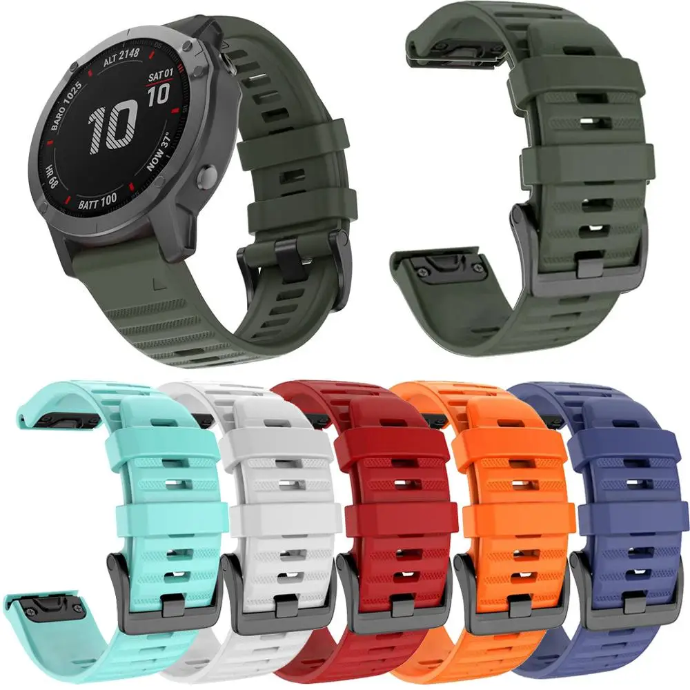 20 22mm 26mm Quick Release Easy fit Smart Wristband Bracelet Silicone Strap for Garmin Fenix 6X 6 6S Pro 5 5X 5S Plus Watch Band