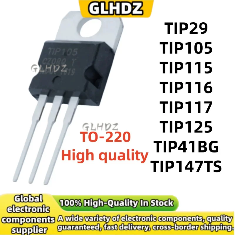 High quality 10UNTIS TIP29 TIP105 TIP115 TIP116 TIP117 TIP125 TIP41BG TIP147TS TO-220 in stock