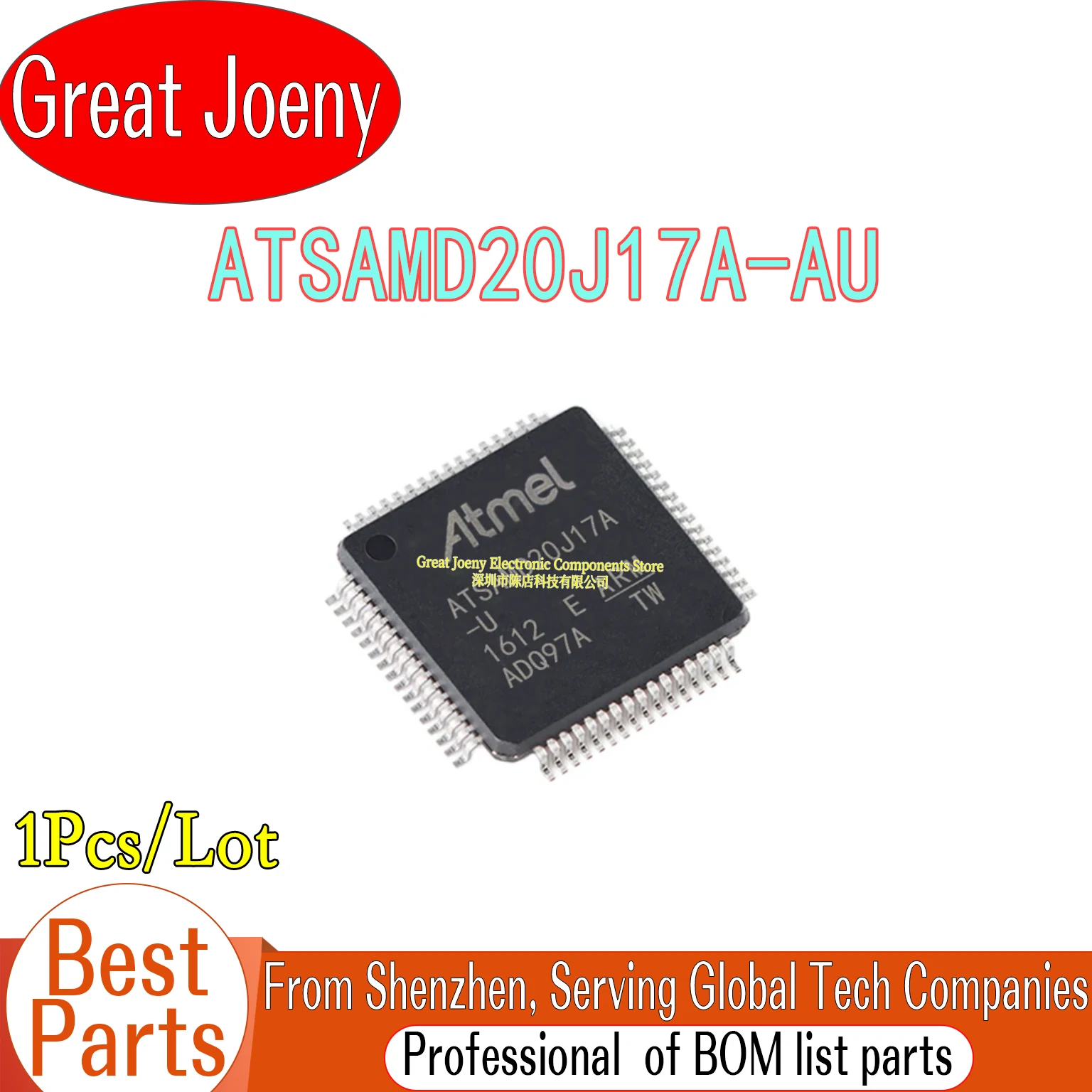 

100% New ATSAMD20J17A ATSAMD20J17A-AU ATSAMD20J17A-U IC MCU Chipset TQFP-64