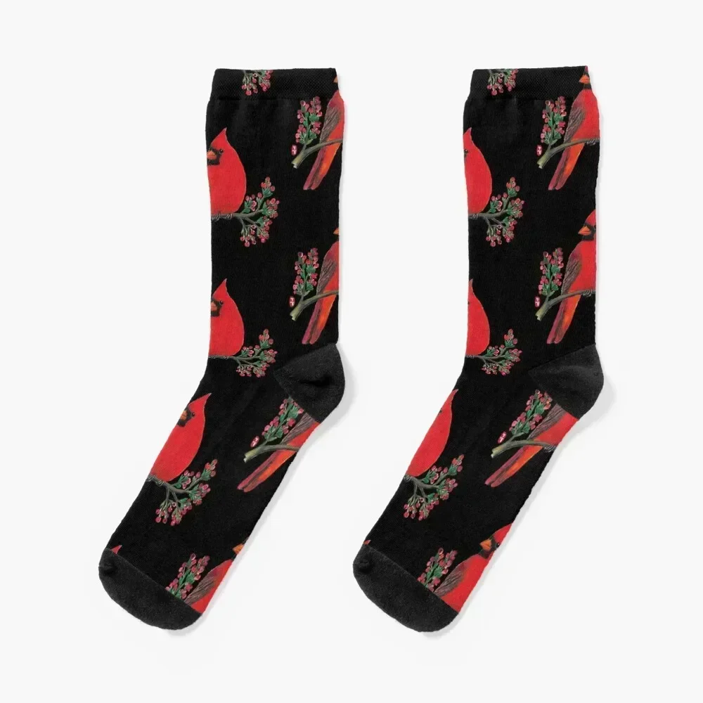 Cardinal Bird Socks Stockings winter thermal moving stockings Crossfit Ladies Socks Men's