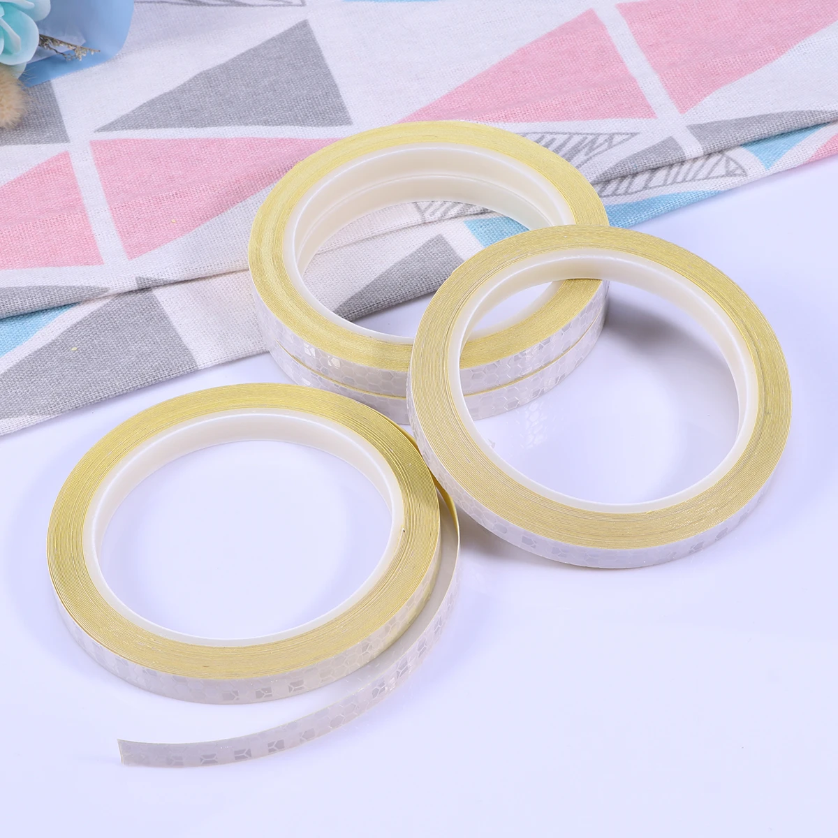 

4PC Wheel Reflective Stickers Safety Accessories Tape Rim Stickers for Cycling Car Cloth (Silver)