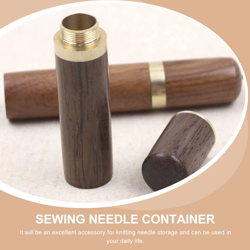 4pcs Sewing Needle Box Wooden Needle Case Threading Needles Holder Storage Container For Crafts Embroidery Tool Supply