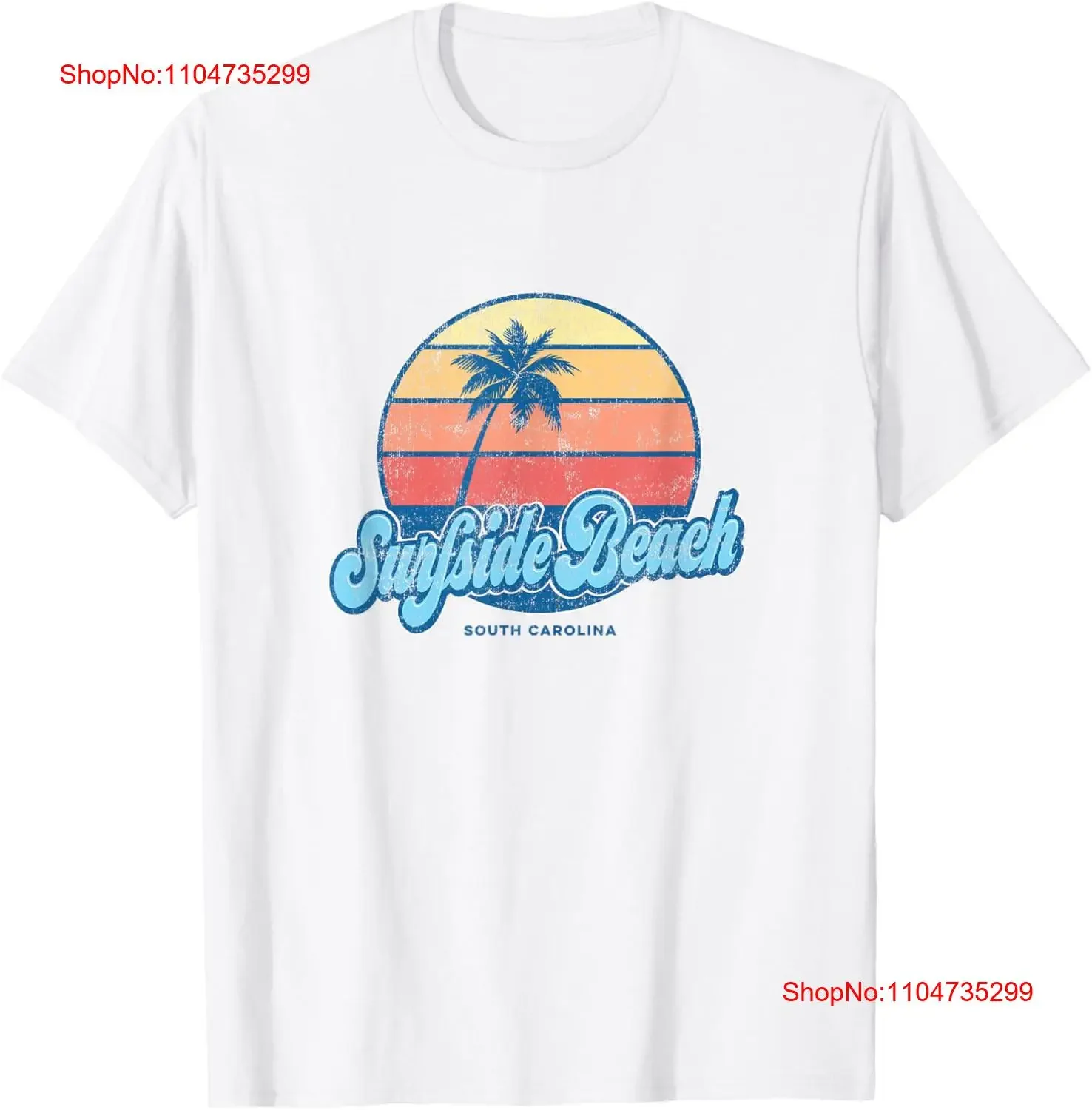 

Vintage Surfside Beach South Carolina SC Classic 70s Retro S T Shirt vintage Washed Stretched Versatile Casual homme Soft