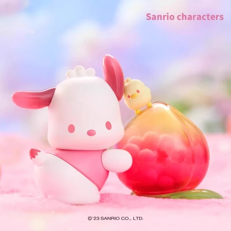 Sanrio vitality peach paradise blind box trendy toy figure table ornament girl doll gift kuromi pachacco hello kitty cinnamoroll