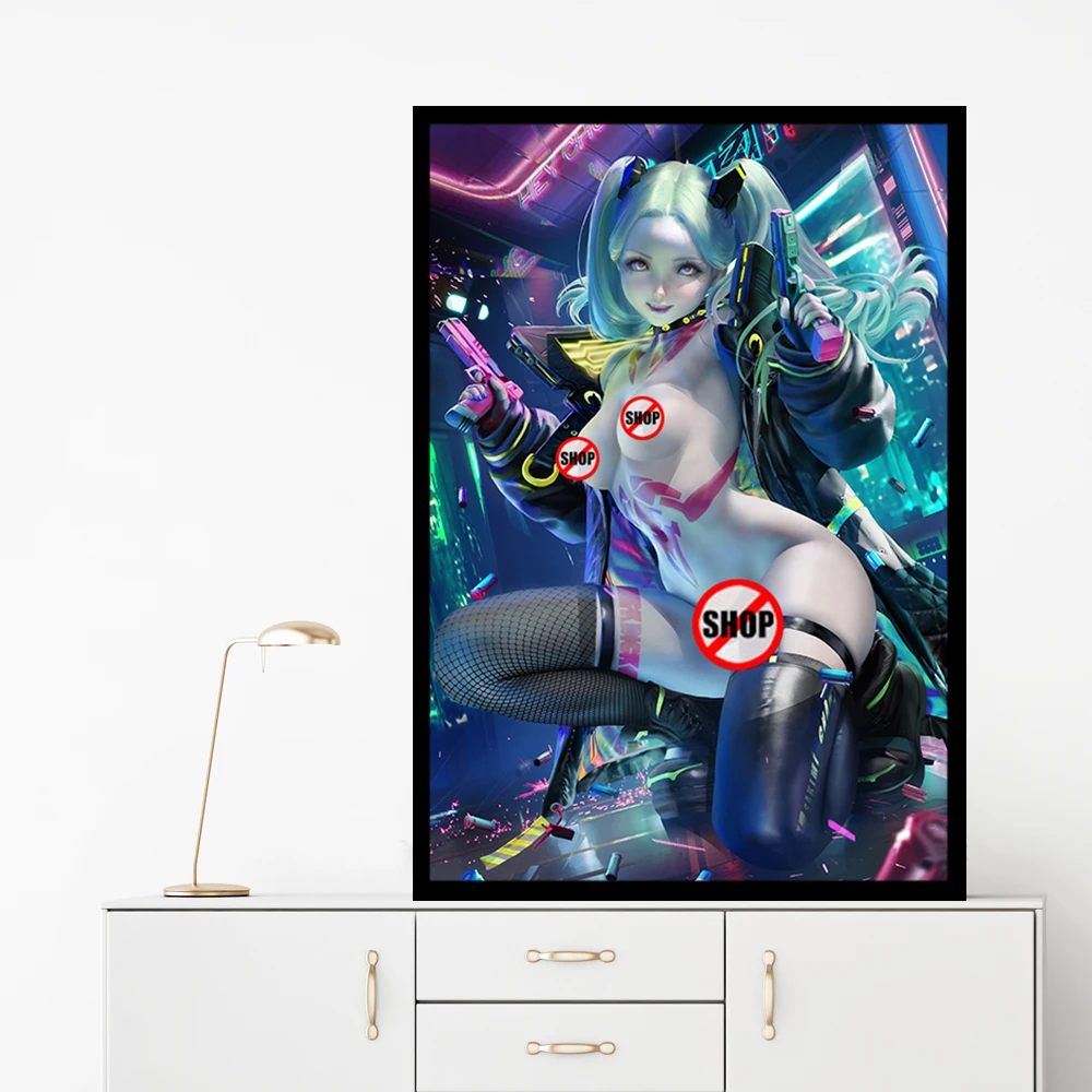 Edgerunners Canvas Poster Rebecca Lucy Loli Cyberpunk Sexy HD Wall Art Decor Home Decor