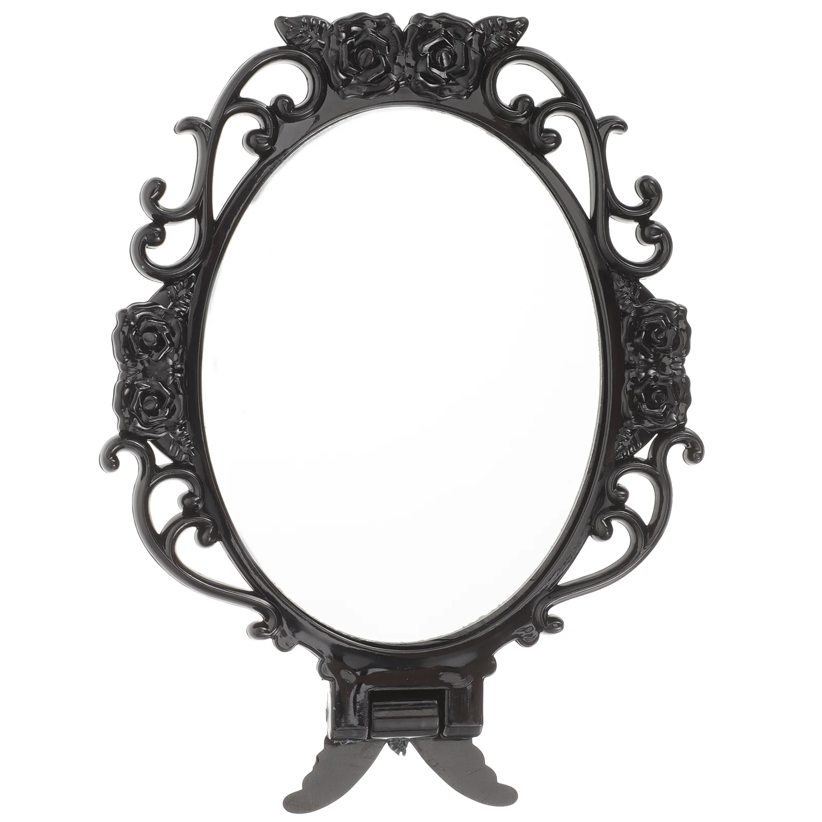 Miroir de maquillage avec poignée pour femme, lumière florale, vanité rétro, voyage, princesse, déterminer